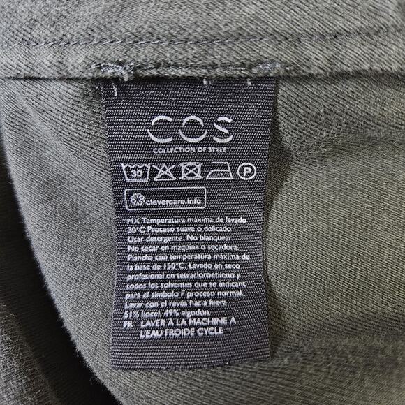 COS Mens Canvas Pullover Streetwear Hoodie Green Designer Casual Oversized M - Picture 7 of 12